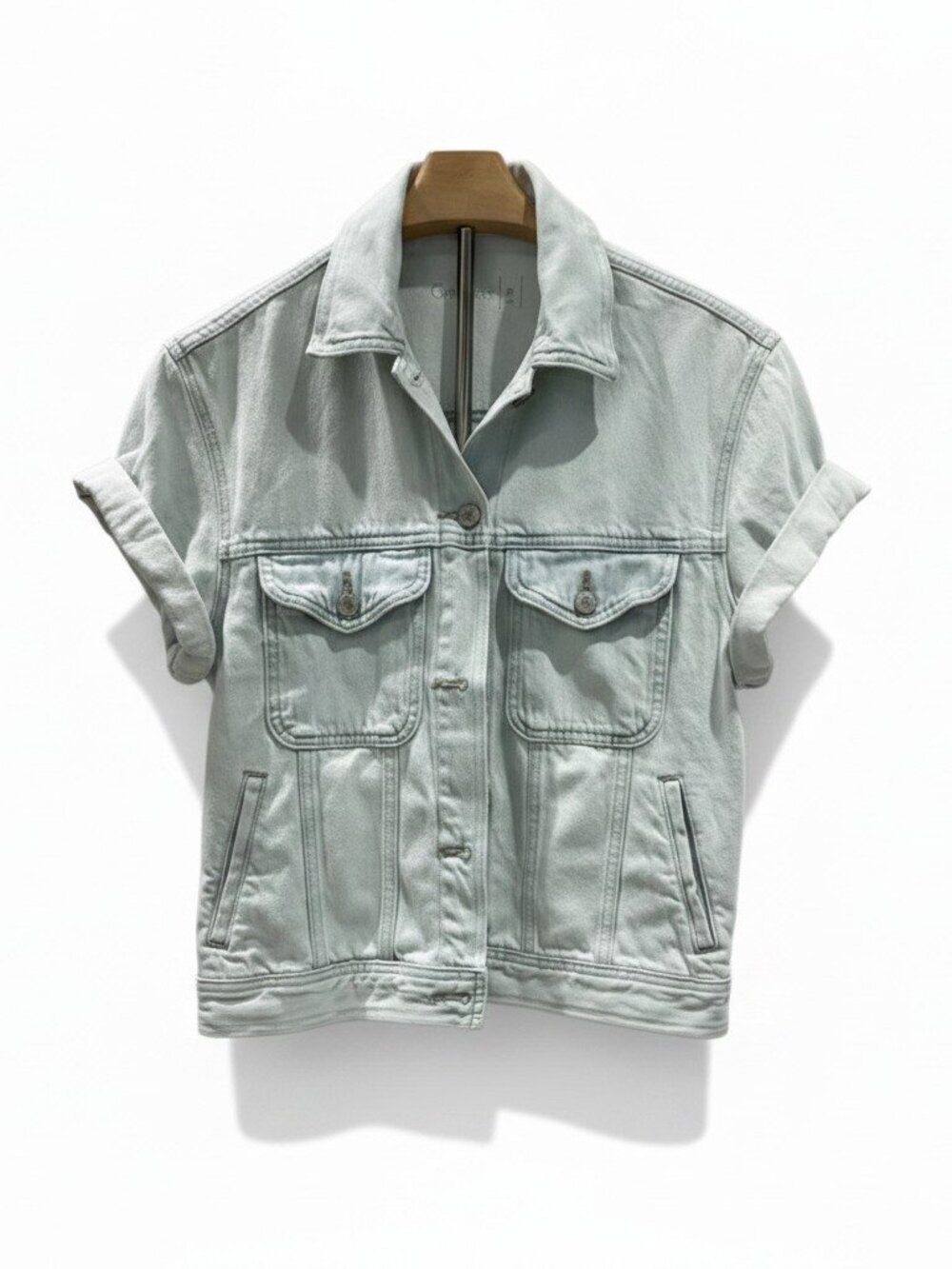 GAP Light Wash Blue Short Sleeve Denim Jacket Size Small